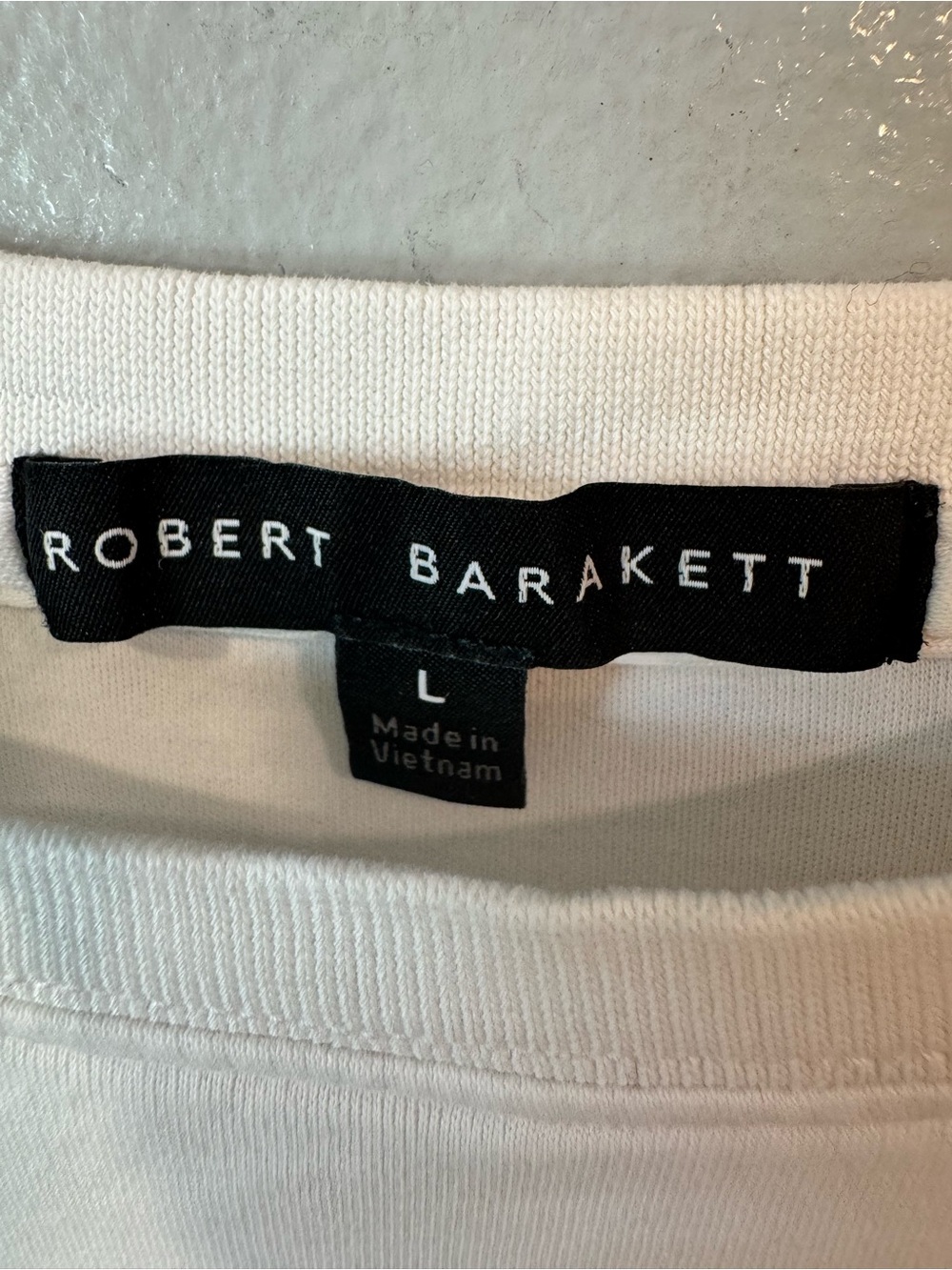 Robert Barakett Men's White Crew Neck Short Sleeve Tee Sz L - Picture 4 of 4